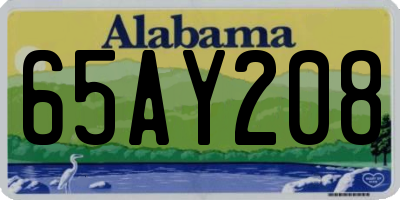 AL license plate 65AY208