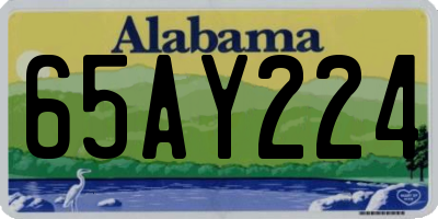 AL license plate 65AY224