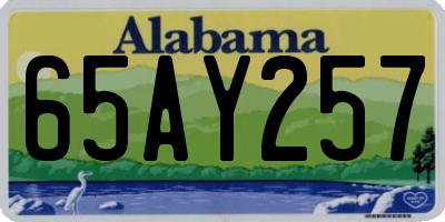 AL license plate 65AY257