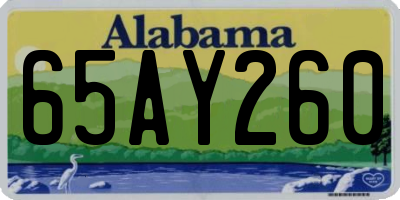 AL license plate 65AY260