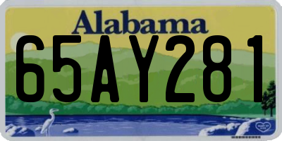 AL license plate 65AY281