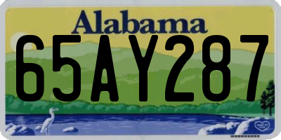 AL license plate 65AY287