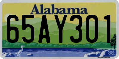 AL license plate 65AY301