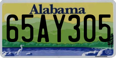 AL license plate 65AY305