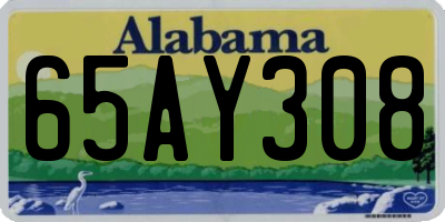 AL license plate 65AY308