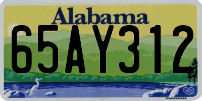 AL license plate 65AY312