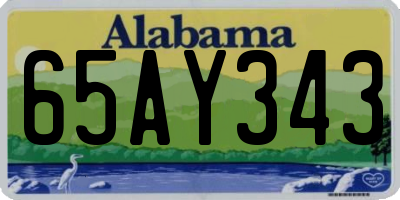 AL license plate 65AY343