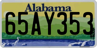 AL license plate 65AY353