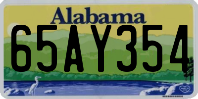 AL license plate 65AY354