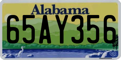 AL license plate 65AY356
