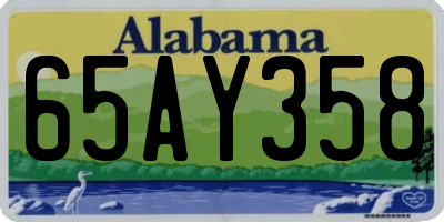 AL license plate 65AY358