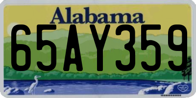 AL license plate 65AY359
