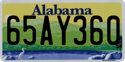 AL license plate 65AY360