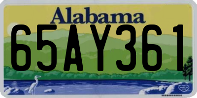 AL license plate 65AY361