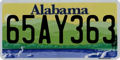AL license plate 65AY363