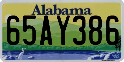 AL license plate 65AY386