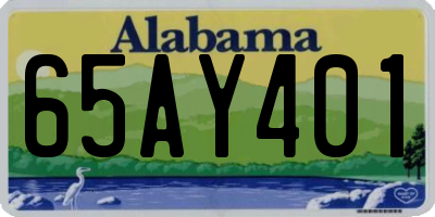 AL license plate 65AY401