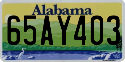 AL license plate 65AY403