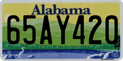 AL license plate 65AY420