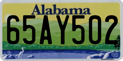 AL license plate 65AY502