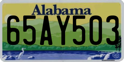 AL license plate 65AY503