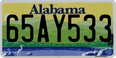 AL license plate 65AY533
