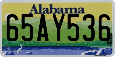 AL license plate 65AY536