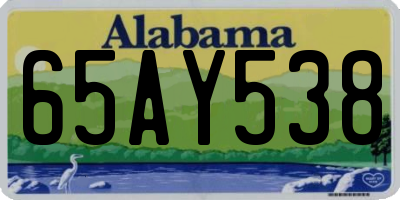 AL license plate 65AY538