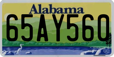 AL license plate 65AY560