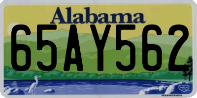 AL license plate 65AY562