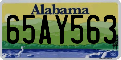AL license plate 65AY563
