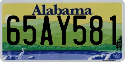 AL license plate 65AY581