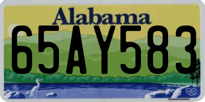 AL license plate 65AY583