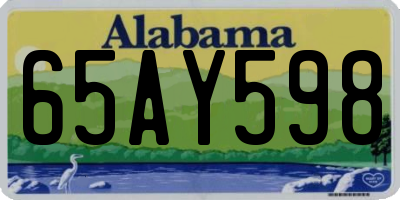 AL license plate 65AY598