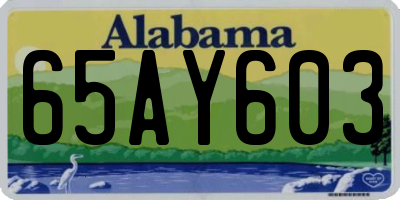 AL license plate 65AY603