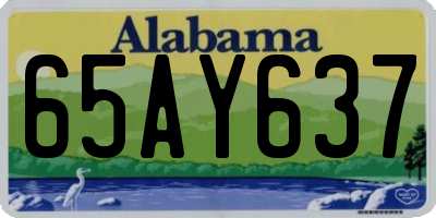 AL license plate 65AY637