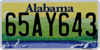 AL license plate 65AY643