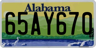 AL license plate 65AY670