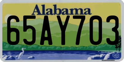 AL license plate 65AY703