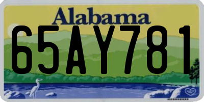AL license plate 65AY781