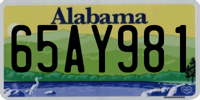 AL license plate 65AY981