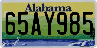 AL license plate 65AY985