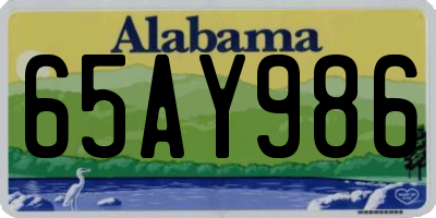 AL license plate 65AY986