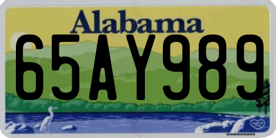 AL license plate 65AY989