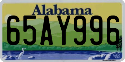 AL license plate 65AY996