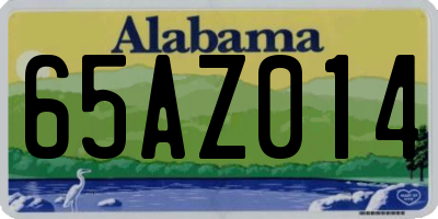 AL license plate 65AZ014
