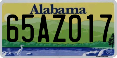 AL license plate 65AZ017