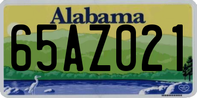AL license plate 65AZ021