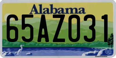 AL license plate 65AZ031