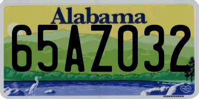 AL license plate 65AZ032